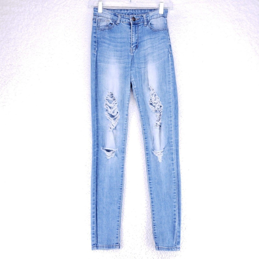 U Jeans Of Los Angeles Distressed Womens Size 3 Mid Rise Soft Denim Casual Pants